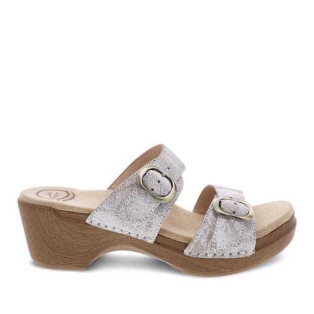 Dansko Sophie Sandal White Distressed Size 9.5 Size 40